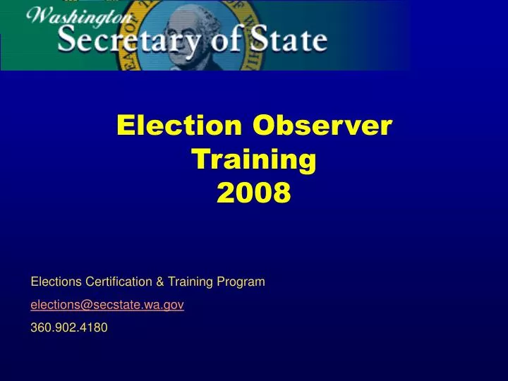 election observer training 2008