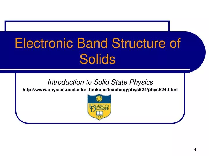 electronic band structure of solids