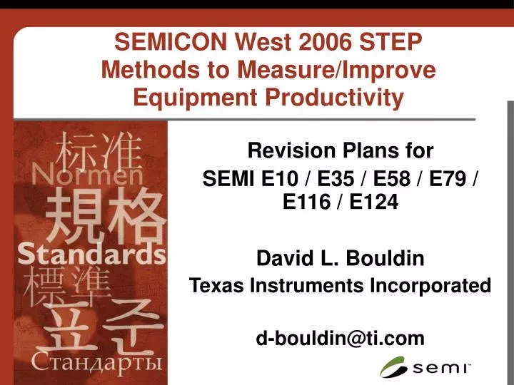 semicon west 2006 step methods to measure improve equipment productivity