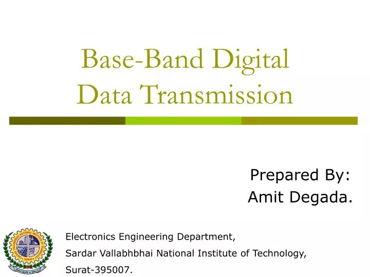 base band digital data transmission