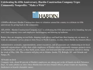 celebrating its 65th anniversary, hardin construction compan