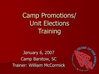 Camp Promotions/ Unit Elections Training