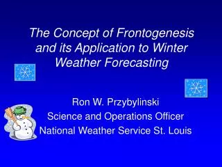The Concept of Frontogenesis and its Application to Winter Weather Forecasting