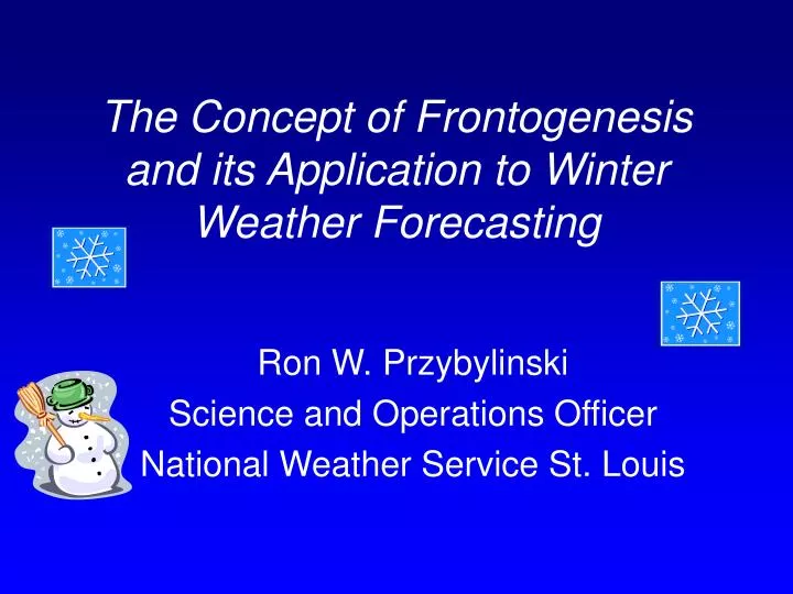 the concept of frontogenesis and its application to winter weather forecasting