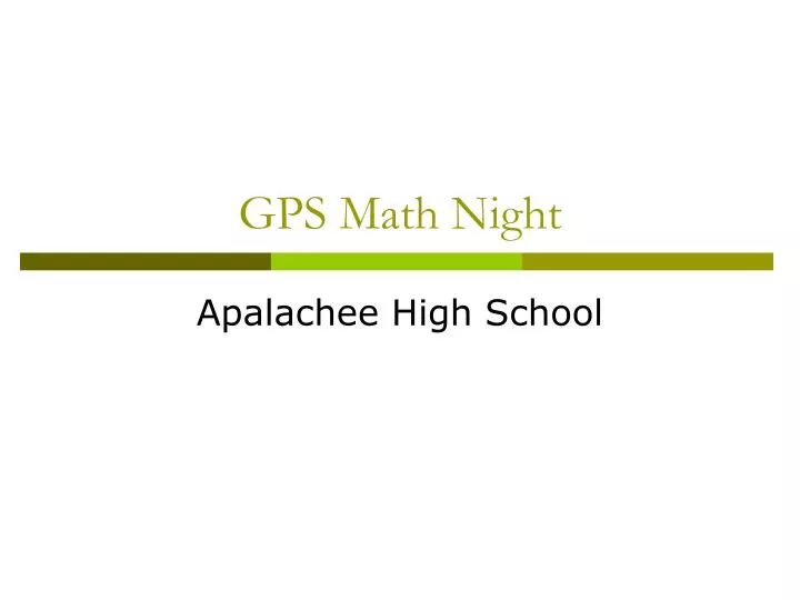 gps math night