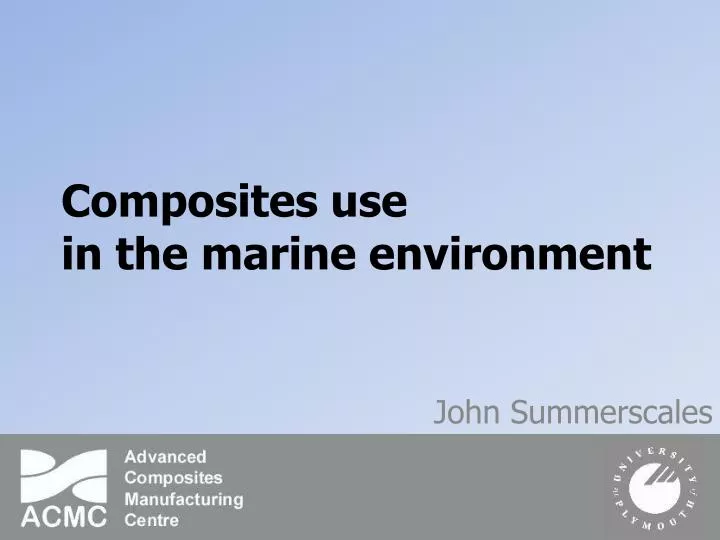 composites use in the marine environment