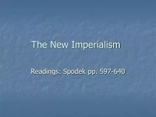 the new imperialism