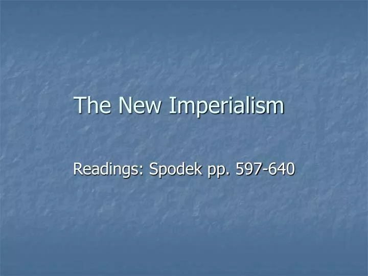 the new imperialism