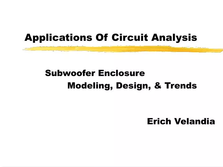 applications of circuit analysis