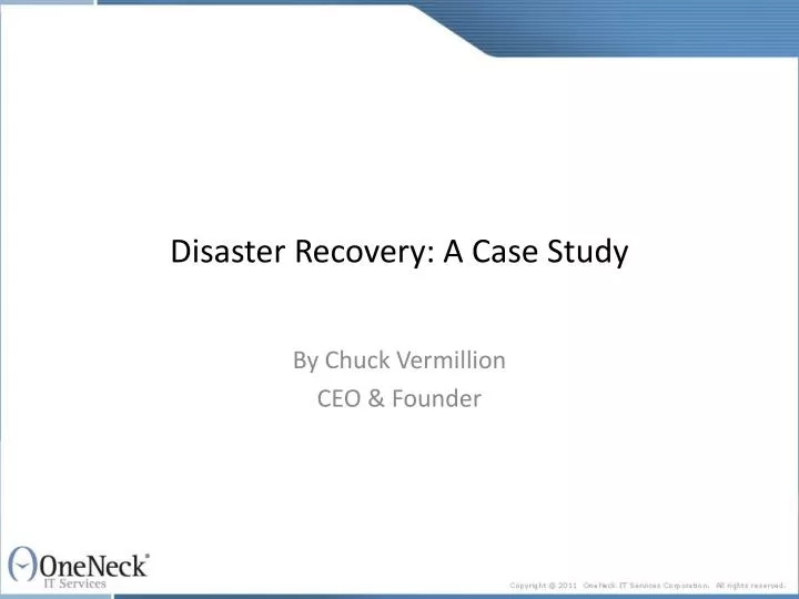 disaster recovery a case study