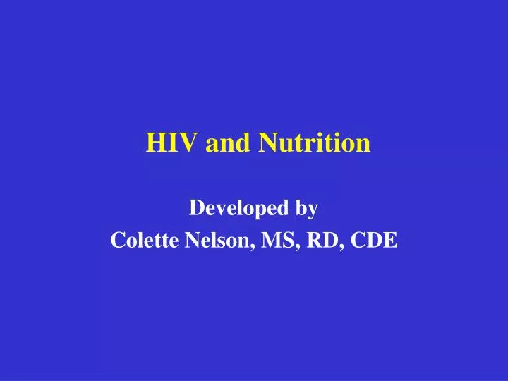 hiv and nutrition
