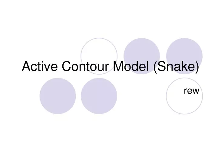 active contour model snake