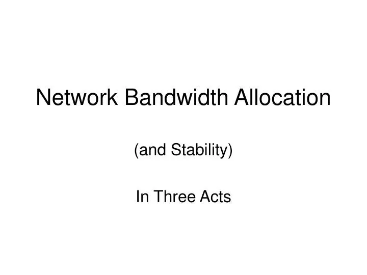 network bandwidth allocation