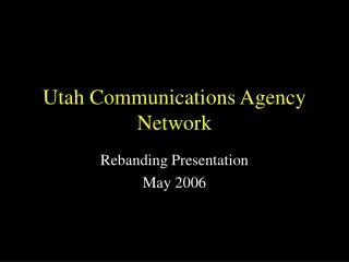 Utah Communications Agency Network