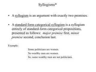 Syllogisms*