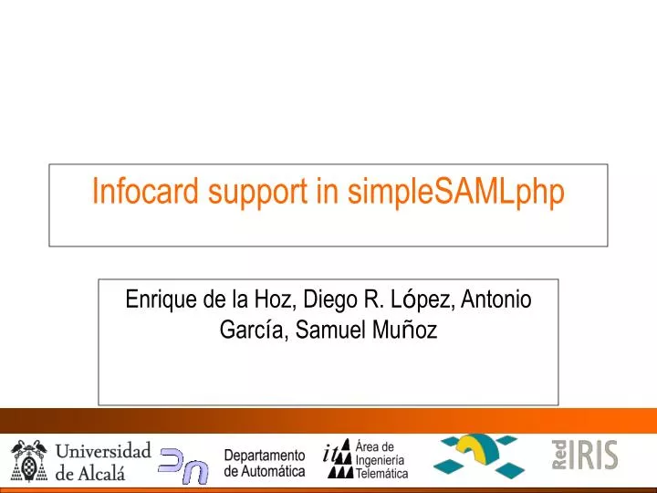 infocard support in simplesamlphp