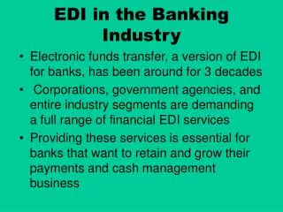 EDI in the Banking Industry