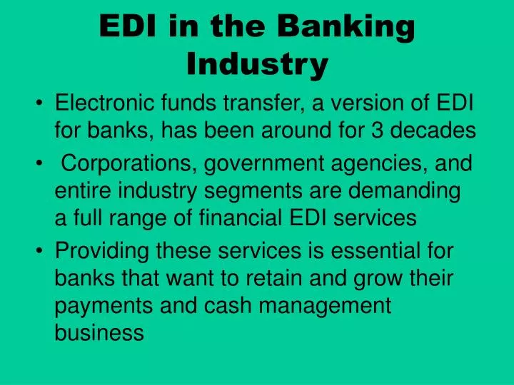 edi in the banking industry