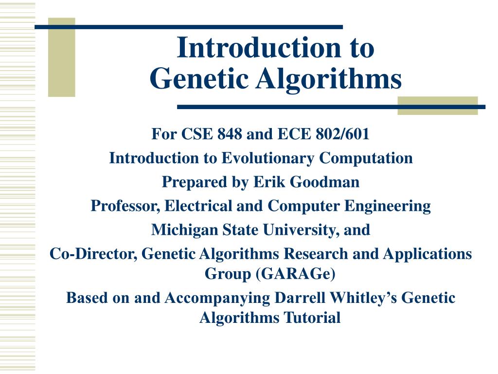PPT - Introduction to Genetic Algorithms PowerPoint Presentation, free ...