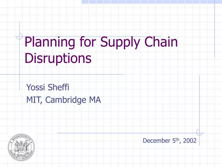 planning for supply chain disruptions
