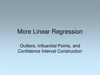 More Linear Regression