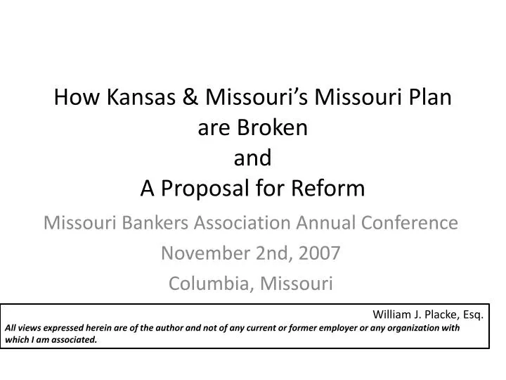 how kansas missouri s missouri plan are broken and a proposal for reform