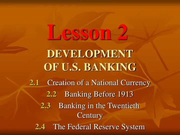 development of u s banking