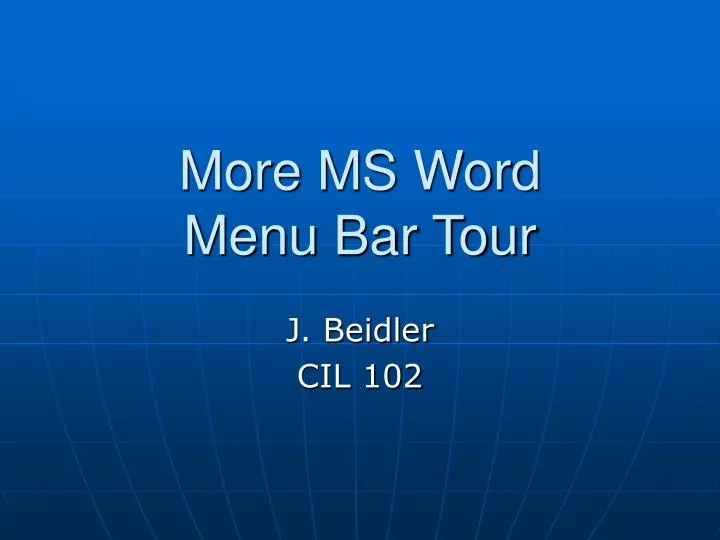 more ms word menu bar tour