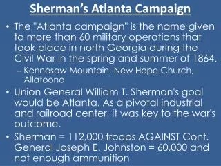 Sherman’s Atlanta Campaign