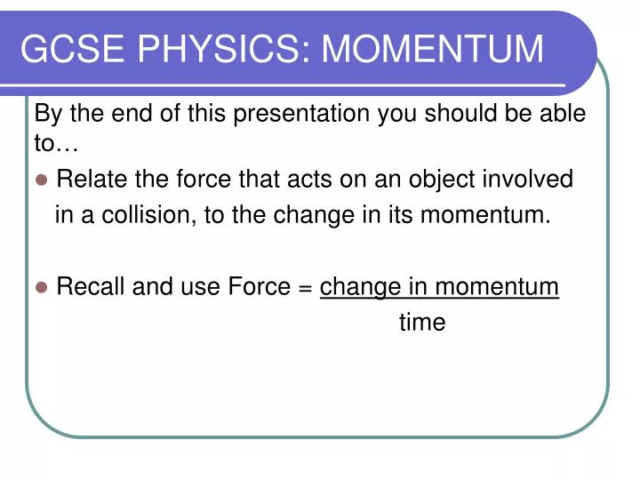 gcse physics momentum