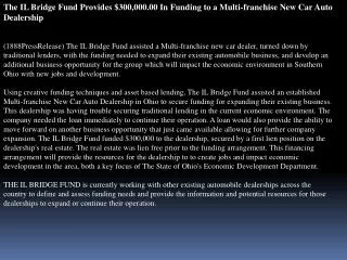 The IL Bridge Fund Provides $300