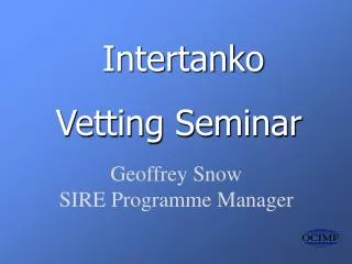Intertanko Vetting Seminar