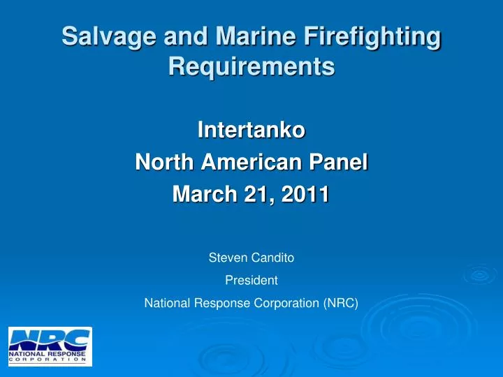 salvage and marine firefighting requirements