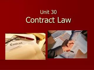 Unit 30 Contract Law