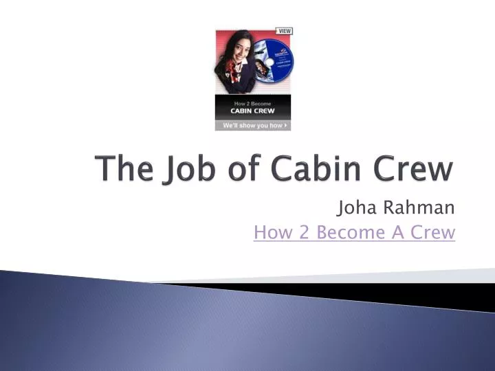 the job of cabin crew