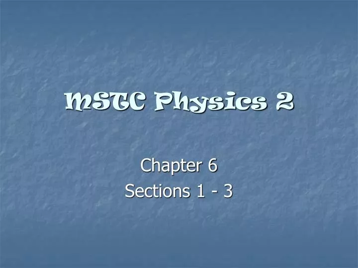 mstc physics 2
