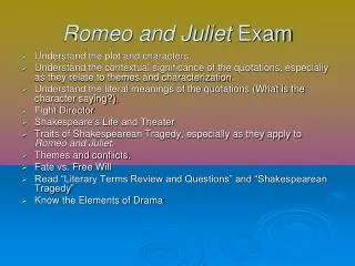 Romeo and Juliet Exam