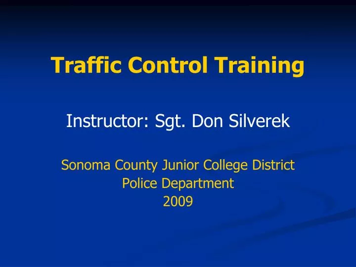 traffic control training