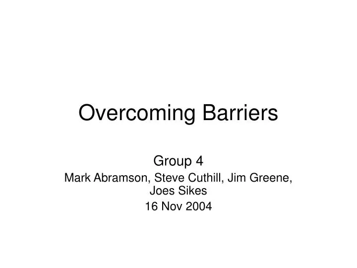 overcoming barriers