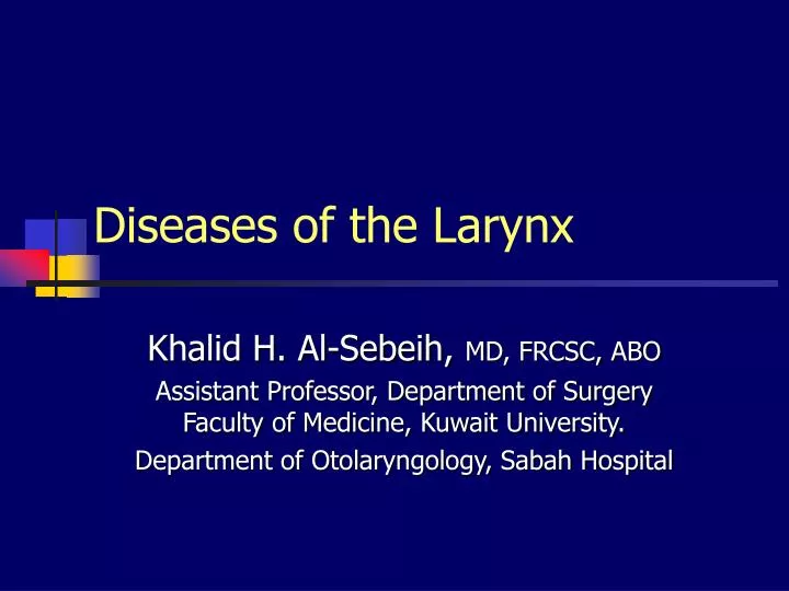 diseases of the larynx