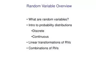 Random Variable Overview