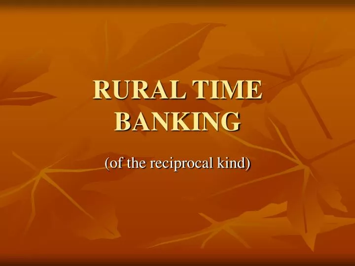 rural time banking