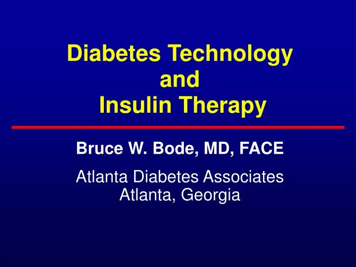 diabetes technology and insulin therapy