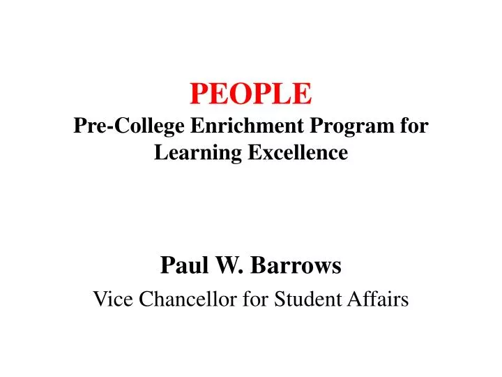 people pre college enrichment program for learning excellence
