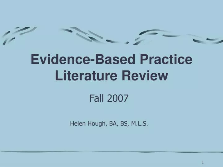 evidence based practice literature review