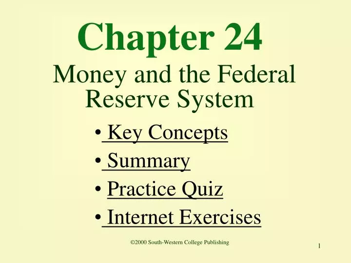 chapter 24 money and the federal reserve system