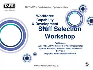 Staff Selection Workshop