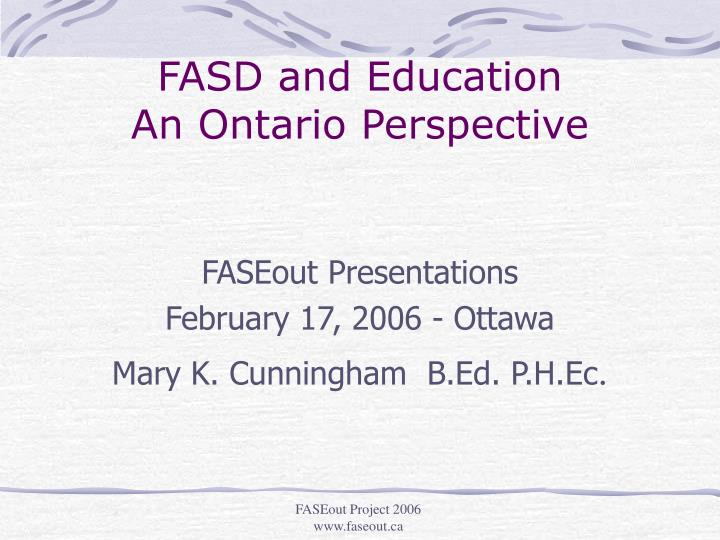 fasd and education an ontario perspective