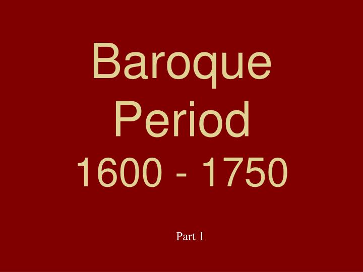 baroque period 1600 1750