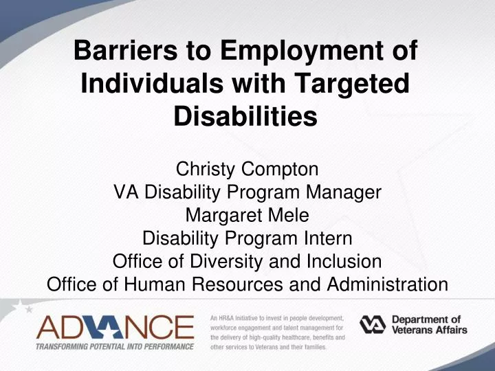 barriers to employment of individuals with targeted disabilities